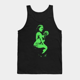 Woman and skull (green version) Tank Top